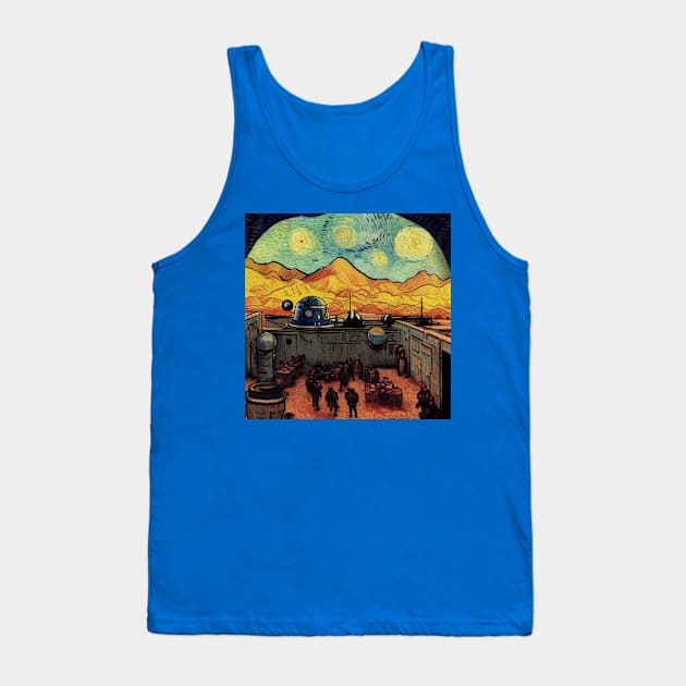 Starry Night in Mos Eisley Tatooine Tank Top by Grassroots Green
